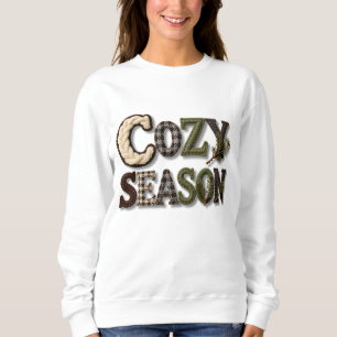Sweatshirt Tricot texte Saison Cosy Hiver main cousue