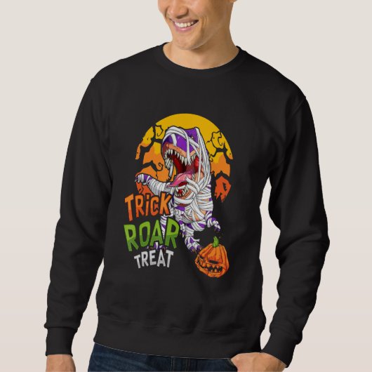 Sweatshirt Tricoter Treat T Rex Dinosaur Halloween 1 (Devant)