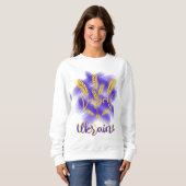Sweatshirt Trident ukrainien fait d'oreille de blé (Devant entier)