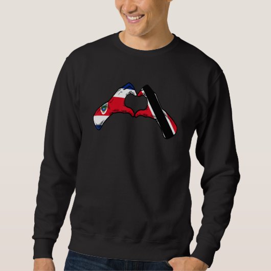 Sweatshirt Trinidad And Tobago Costa Rica Flag Heart Mix Heri (Devant)