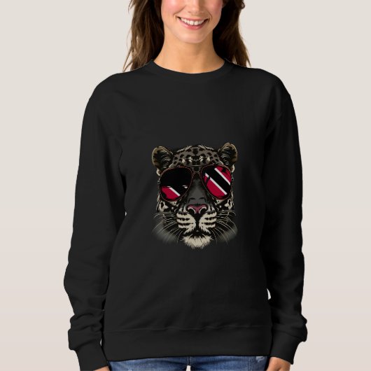Sweatshirt Trinidad And Tobago Tobagonian Pride Leopard Sungl (Devant)