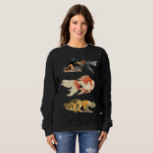 Sweatshirt Trio de poissons en noir (Devant entier)