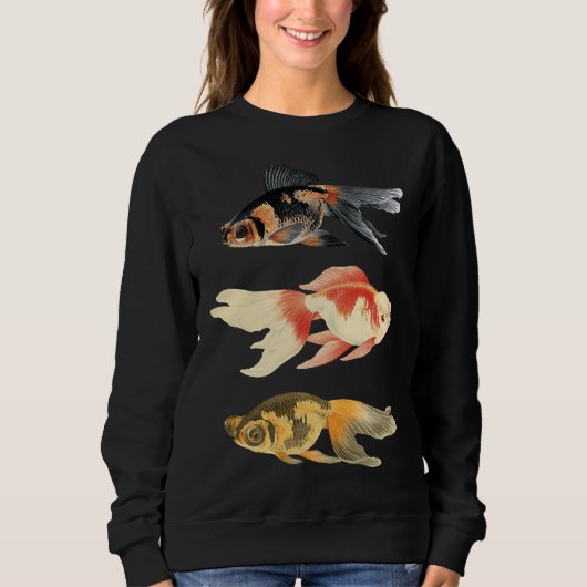 Sweatshirt Trio de poissons en noir (Devant)