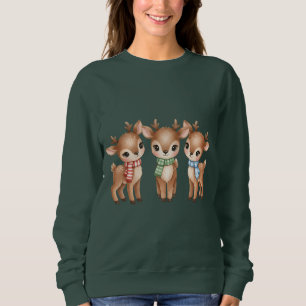 Sweatshirt Trio de rennes mignons Noël Famille
