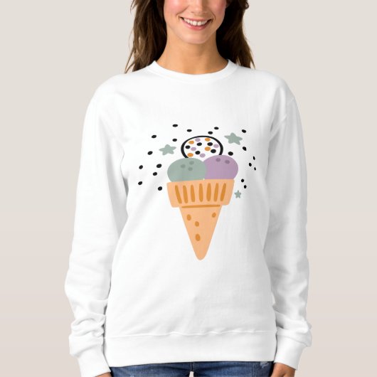 Sweatshirt Triple Scoop Rainbow Ice Cream (Devant)