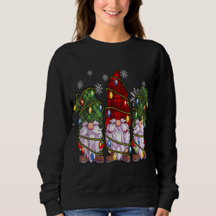 Sweatshirt Trois Buffles Gnomes Plaid Red Christmas