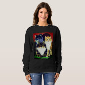 Sweatshirt Trois chats avec une attitude (Devant entier)