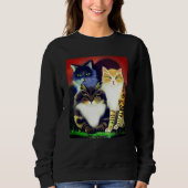 Sweatshirt Trois chats avec une attitude (Devant)