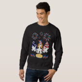 Sweatshirt Trois Chiens Basset Hound Dansez-nous Drapeau Chên (Devant entier)