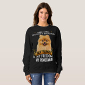 Sweatshirt Trois choses que vous ne manquez pas avec le Chien (Devant entier)
