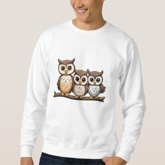 Sweatshirt Trois chouette petite chouette (Devant)