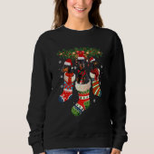 Sweatshirt Trois Doberman En Sock Noël Père Noël X Mas Chien (Devant)