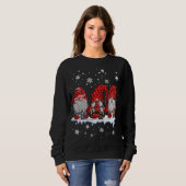 Sweatshirt Trois gnomes coudre et coudre cadeau de Noël (Devant entier)