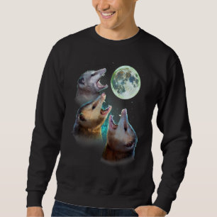 Sweatshirt Trois Lune Opossum Avec 3 Possums Et Lune Morte Co