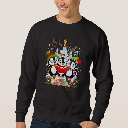 Sweatshirt Trois manchots chantant des chants de Noël (Devant)