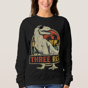Sweatshirt Trois Rex 3ème Anniversaire Troisième Dinosaure 3