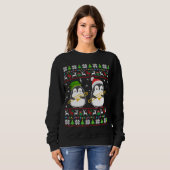 Sweatshirt Trombone laide Sweater Elf Père Noël Penguin (Devant entier)