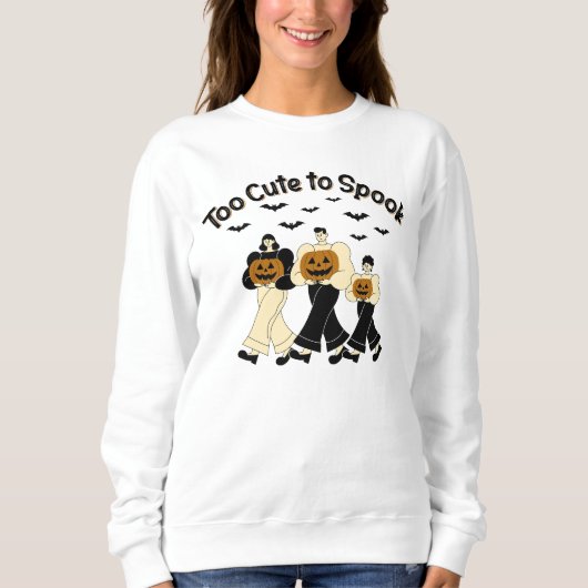 Sweatshirt Trop mignon pour Halloween effrayant (Devant)