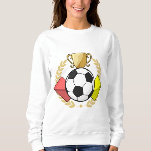 Sweatshirt Trophée de football rouge et jaune (Devant)