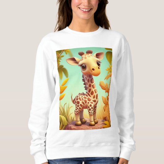 Sweatshirt Tropical Cute Baby Giraffe Cartoon-37560 (Devant)