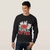 Sweatshirt Tropical Kitties Funny Cat Kitten Watermelon (Devant entier)