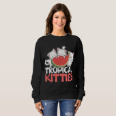 Sweatshirt Tropical Kitties Funny Cat Kitten Watermelon (Devant entier)