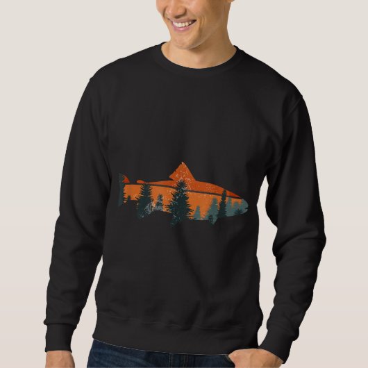 Sweatshirt Trout Fly Fishing Nature Outdoor Fisherman (Devant)