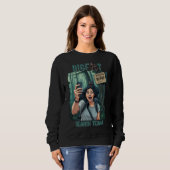 Sweatshirt Trouver Bigfoot Sasquatch Selfie Noir (Devant entier)