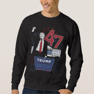 Sweatshirt Trump a gagné 2024 Président 47 Amérique États-Uni