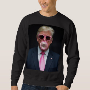 Sweatshirt Trump Bubble Gum Rose Président 47 États-Unis