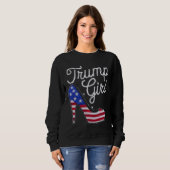 Sweatshirt Trump Girl High Heel Drapeau américain Bling Patri (Devant entier)