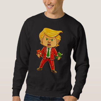 Sweatshirt Trump heureux drôle Trump Taureau Ours Mème Chibi