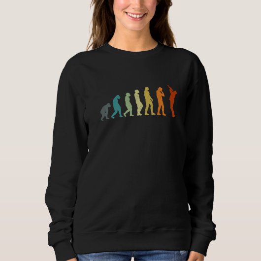 Sweatshirt Trumpet Player Evolution Retro Vintage   (Devant)