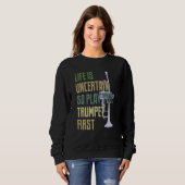Sweatshirt Trumpet Player Retro Style (Devant entier)