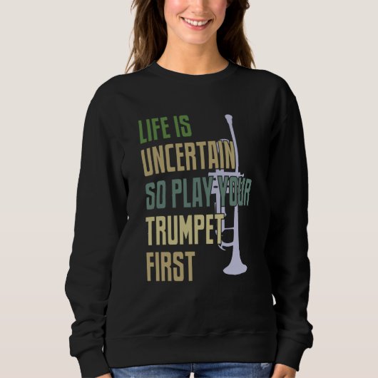 Sweatshirt Trumpet Player Retro Style (Devant)