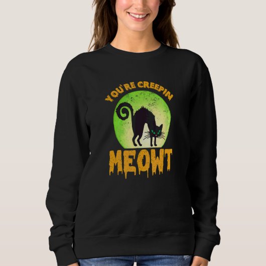 Sweatshirt Tu me fais peur, chat noir (Devant)