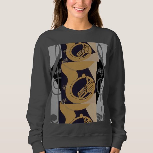 Sweatshirt Tuba Et Music Notes (Devant)