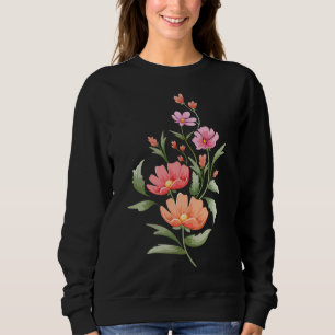 Sweatshirt Tulipe Floral Aquarelle Peinture Floristique Bouqu