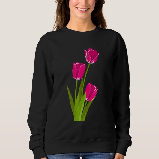 Sweatshirt Tulipes roses (Devant)