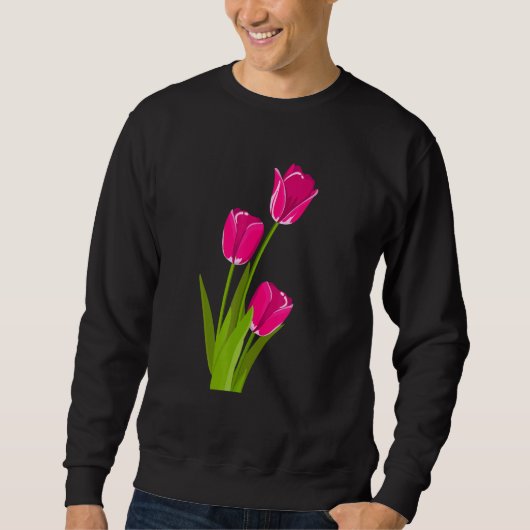 Sweatshirt Tulipes roses (Devant)