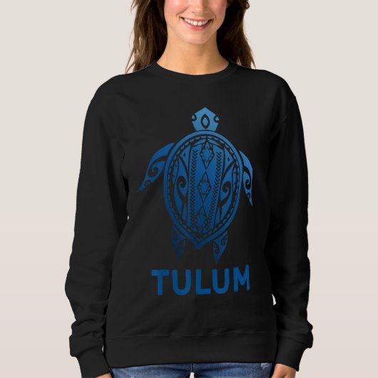 Sweatshirt Tulum Mexique Tatouage Tribal Tortue bleue Souveni (Devant)