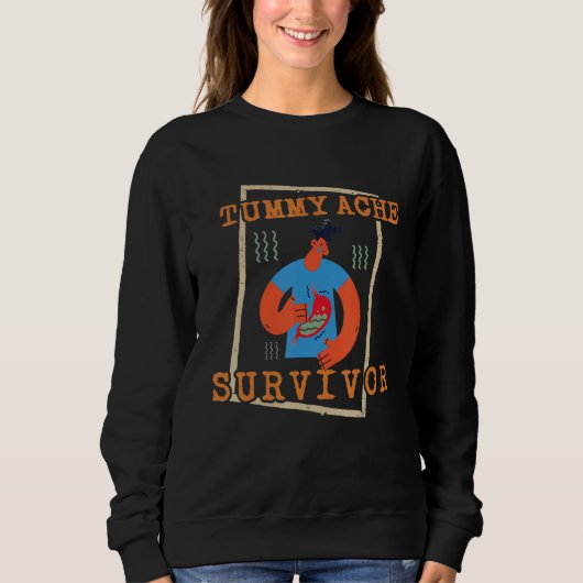Sweatshirt tummy ache survivor Stomachache IBS Men Women (Devant)