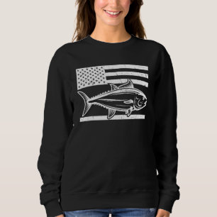 Sweatshirt Tuna cool Drapeau américain Pêche Rod Tuna pêcheur
