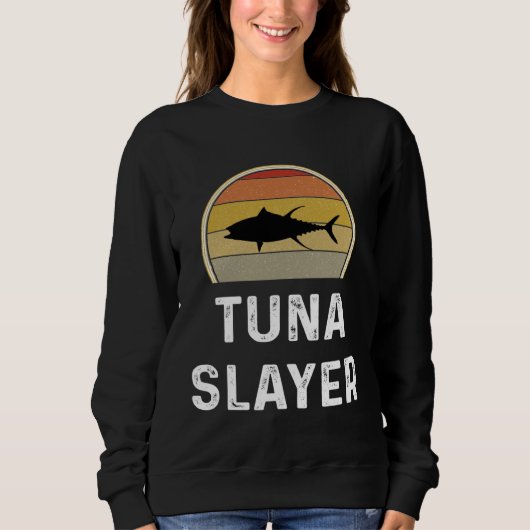 Sweatshirt Tuna Slayer Fishing Fisherman Retro Fish (Devant)