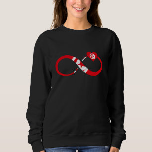 Sweatshirt Tunisie Drapeau Infinity Heart Racines tunisiennes