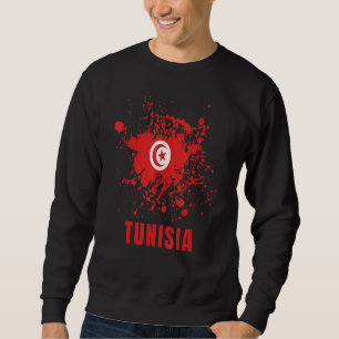 Sweatshirt Tunisie Rétro Aquarelles Vintage Sport Drapeau Tun