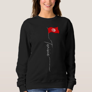 Sweatshirt Tunisie Signature Drapeau Élégant Patriotique Tuni