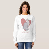 Sweatshirt Turc Angora Chat Aquarelle Kitty Coeur rose (Devant entier)