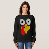 Sweatshirt Turkey Face Pilgrim  Thanksgiving Costume (Devant entier)