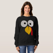 Sweatshirt Turkey Face Pilgrim  Thanksgiving Costume  2 (Devant entier)